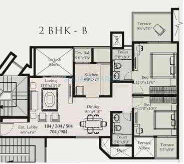 saarrthi sovereign apartment 2bhk 1134sqft1