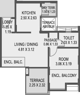 1 BHK 687 Sq. Ft. Apartment