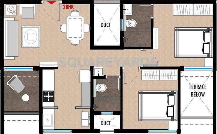 saarrthi suburbia apartment 2bhk 770sqft 9702