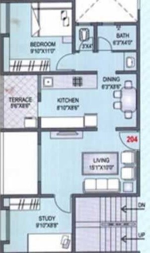 1 BHK 817 Sq. Ft. Apartment