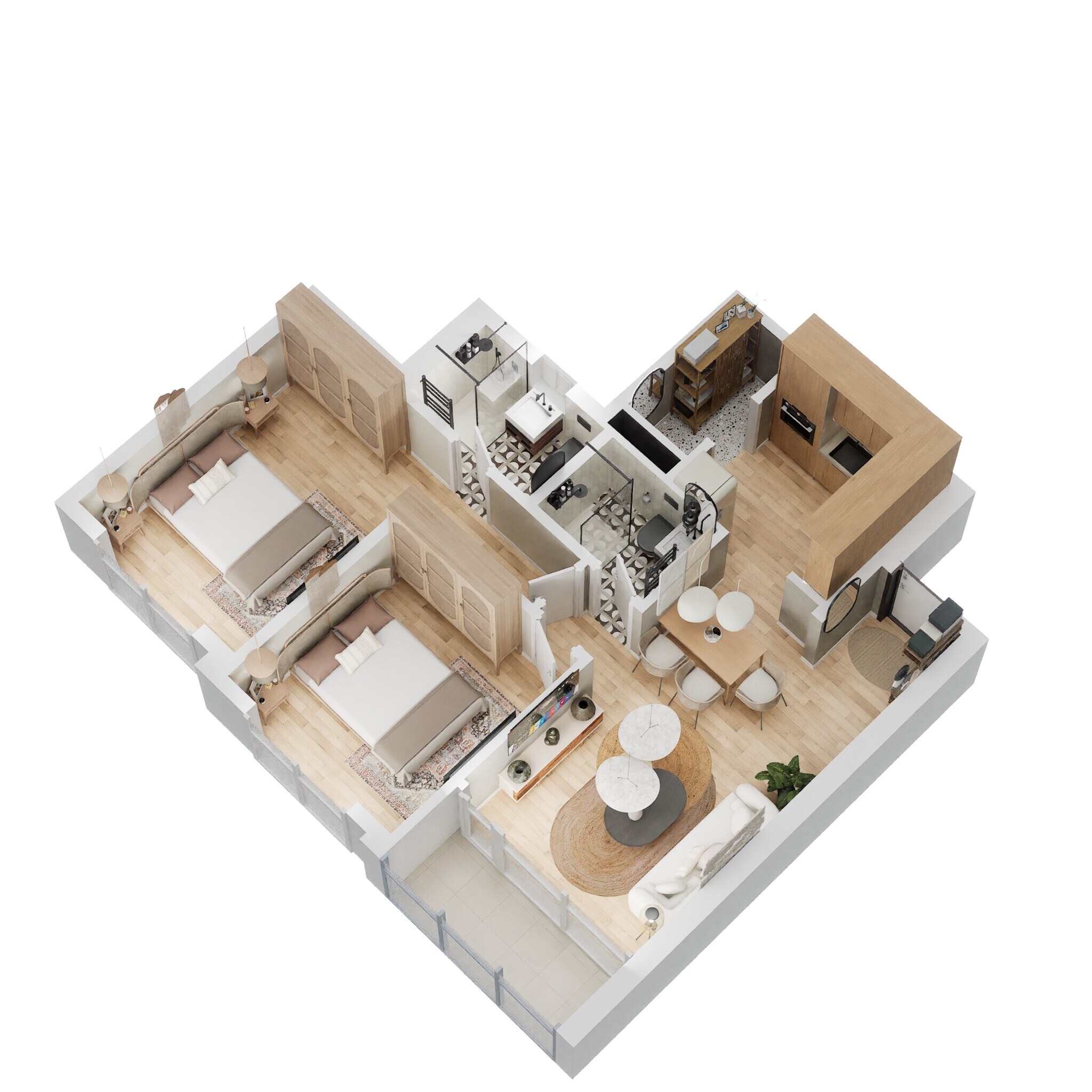 2 BHK 726 Sq. Ft. Apartment