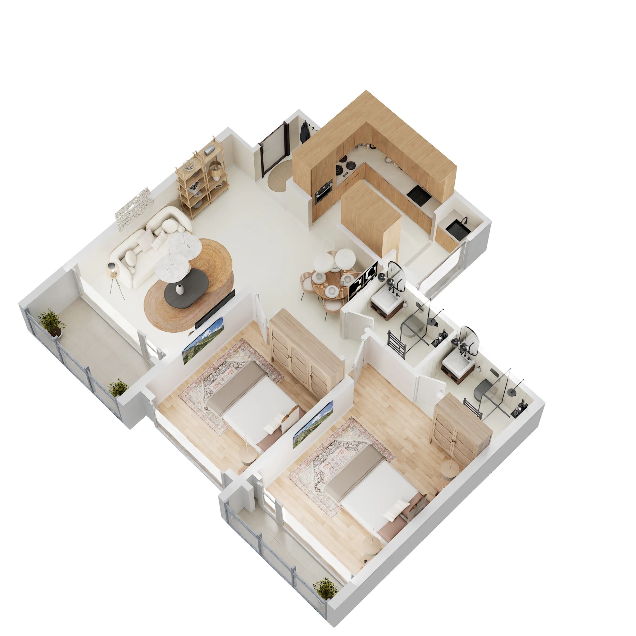 2 BHK 727 Sq. Ft. Apartment