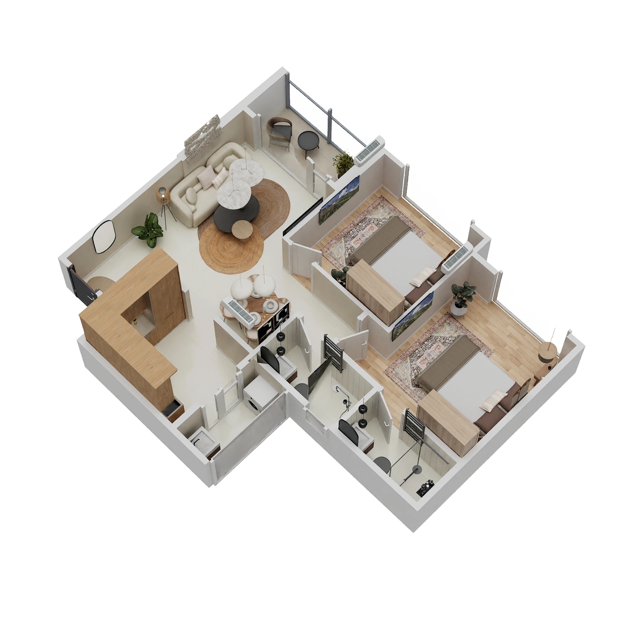 2 BHK 654 Sq. Ft. Apartment