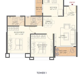 2 BHK 654 Sq. Ft. Apartment in Saheel Landmarc