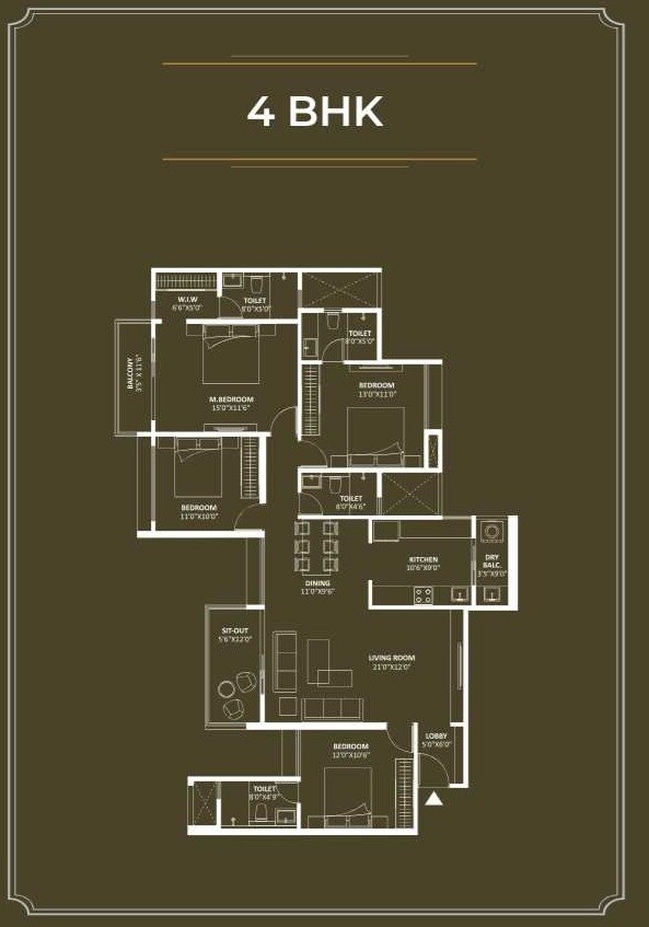 4 BHK 1458 Sq. Ft. Apartment