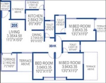  3 BHK Apartment at Sai Aura Ville, Bavdhan – for Rent
