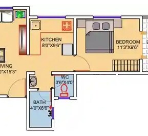 1 BHK 400 Sq. Ft. Apartment in Sai Crystal Space