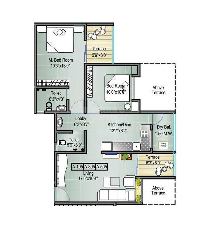 2 BHK 790 Sq. Ft. Apartment