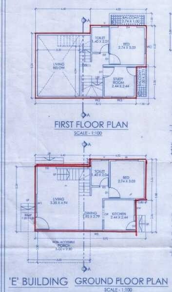Floor plan of 2 BHK 650 Sq. Ft. Villa in Sai Ramana Eka Valley, Pune