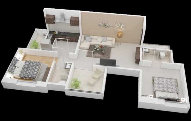 2 BHK 657 Sq. Ft. Apartment