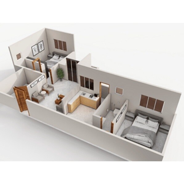 1 BHK 407 Sq. Ft. Apartment