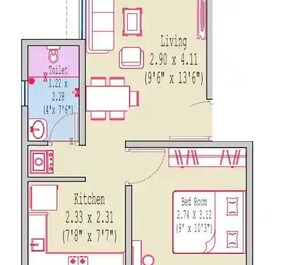 1 BHK 401 Sq. Ft. Apartment in Samarth Gurudatta Residency