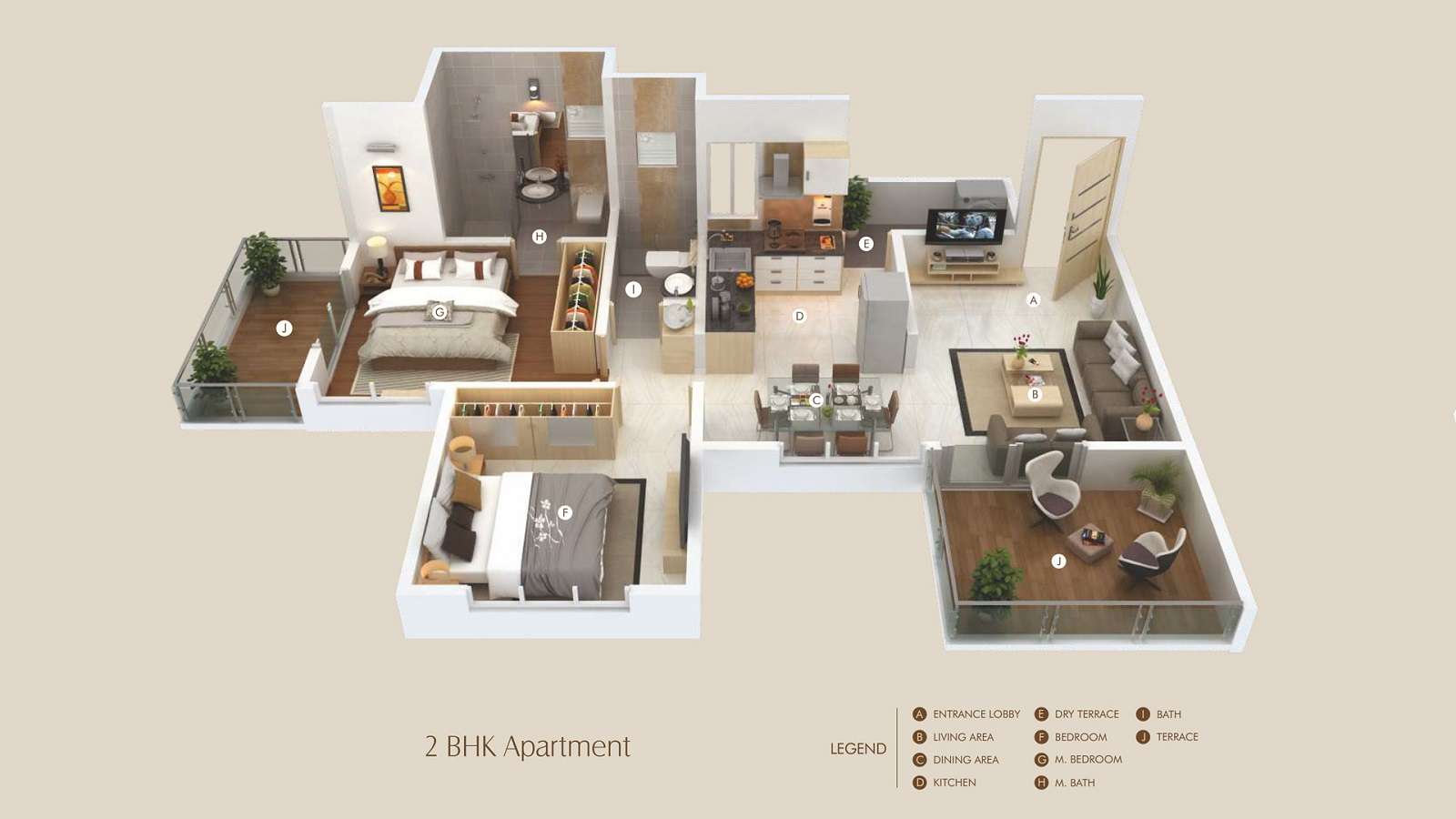2 BHK 615 Sq. Ft. Apartment in Samarth The Westford