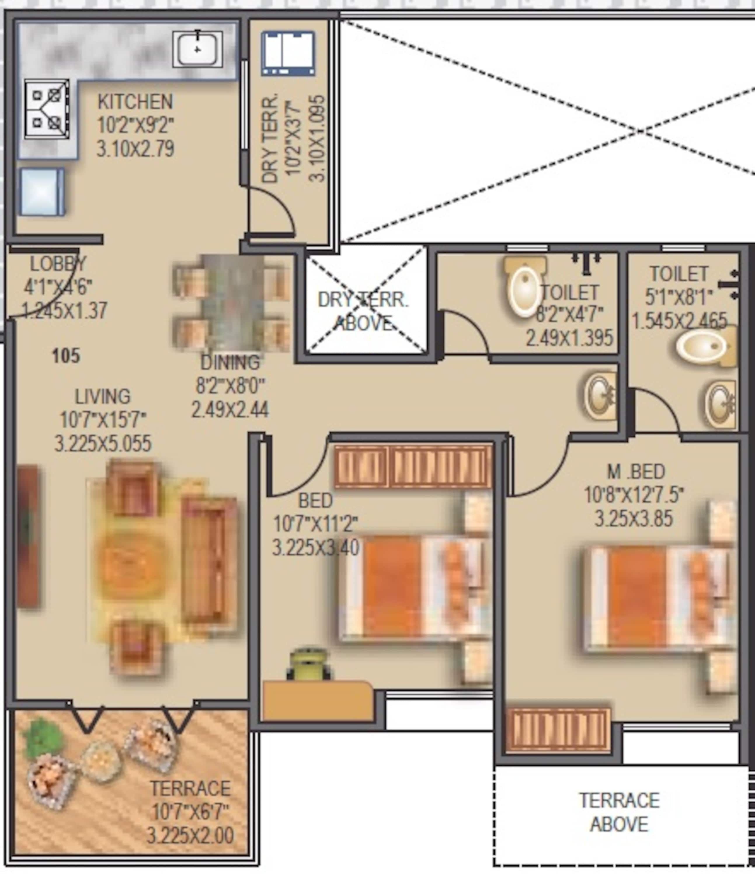 sancheti dreamcastle apartment 2bhk 858sqft 1