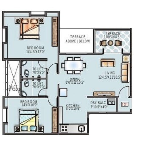  2 BHK Apartment at Sancheti Eves Garden, Mundhwa – for Rent