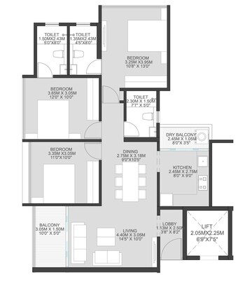  3 BHK Apartment at Sankla East World, Shewalwadi – for Sale