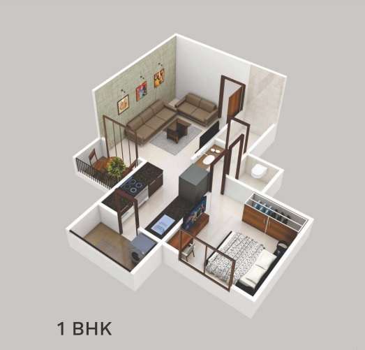 1 BHK 489 Sq. Ft. Apartment in Sanskruti Anandi Vihar