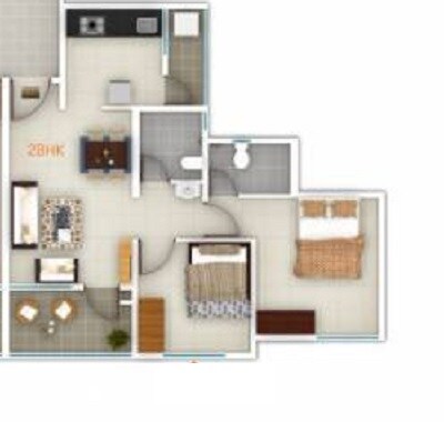 2 BHK 617 Sq. Ft. Apartment