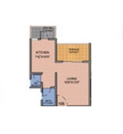 Floor plan of 167 Sq. Ft. Studio in Sara City Phase A, Pune