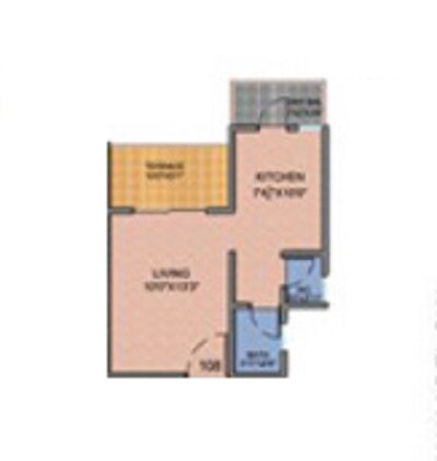 Floor plan of 196 Sq. Ft. Studio in Sara City Phase A, Pune