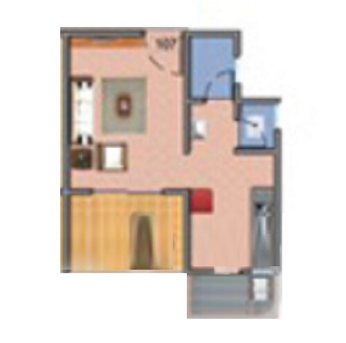 Floor plan of 167 Sq. Ft. Studio in Sara City Phase C, Pune