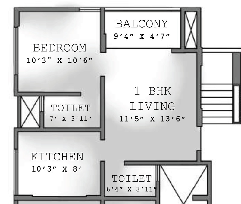 1 BHK 505 Sq. Ft. Apartment in Sarode Riya Casa