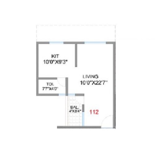 Floor plan of 318 Sq. Ft. Studio in SB Patil Ganesh Joynest, Pune