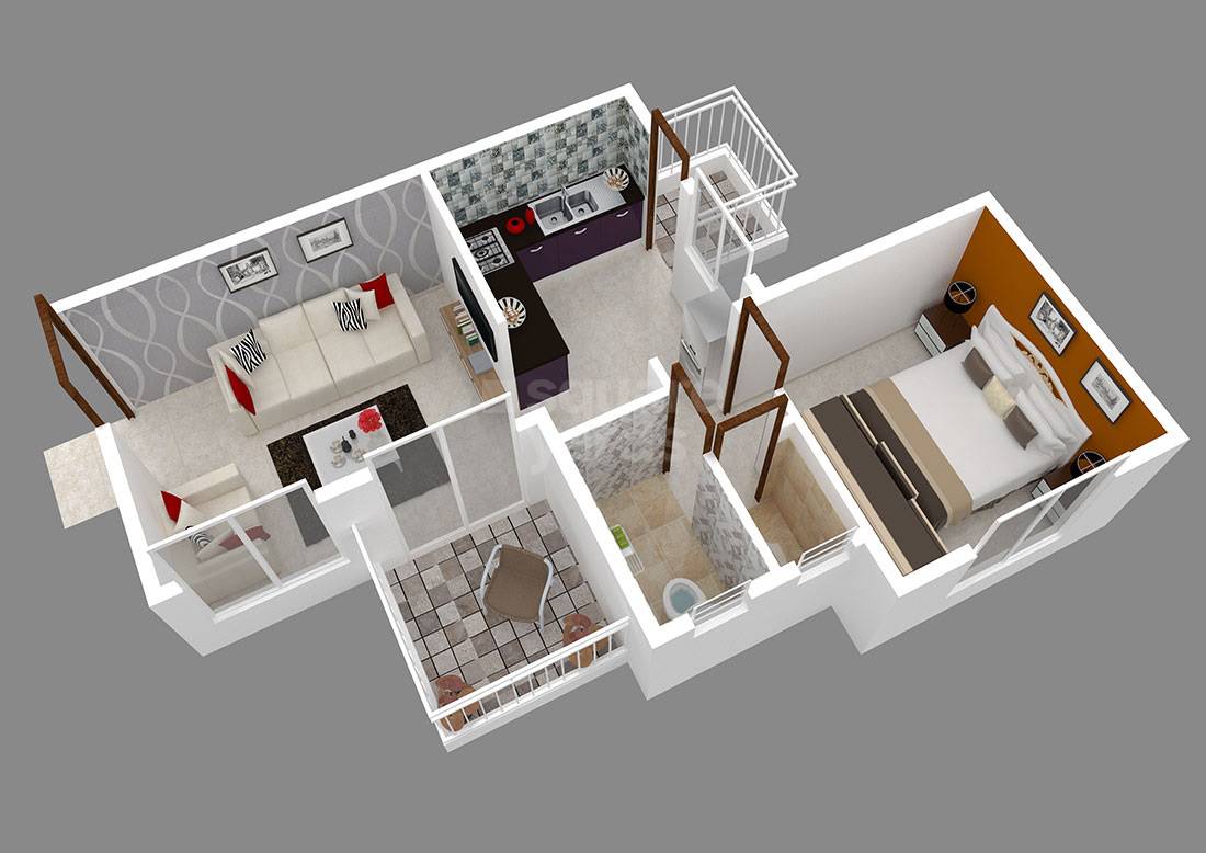 1 BHK 389 Sq. Ft. Apartment