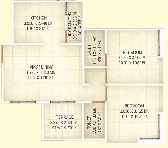 Floor plan of 2 BHK 467 Sq. Ft. Apartment in Shagun Sunshine Hills, Pune
