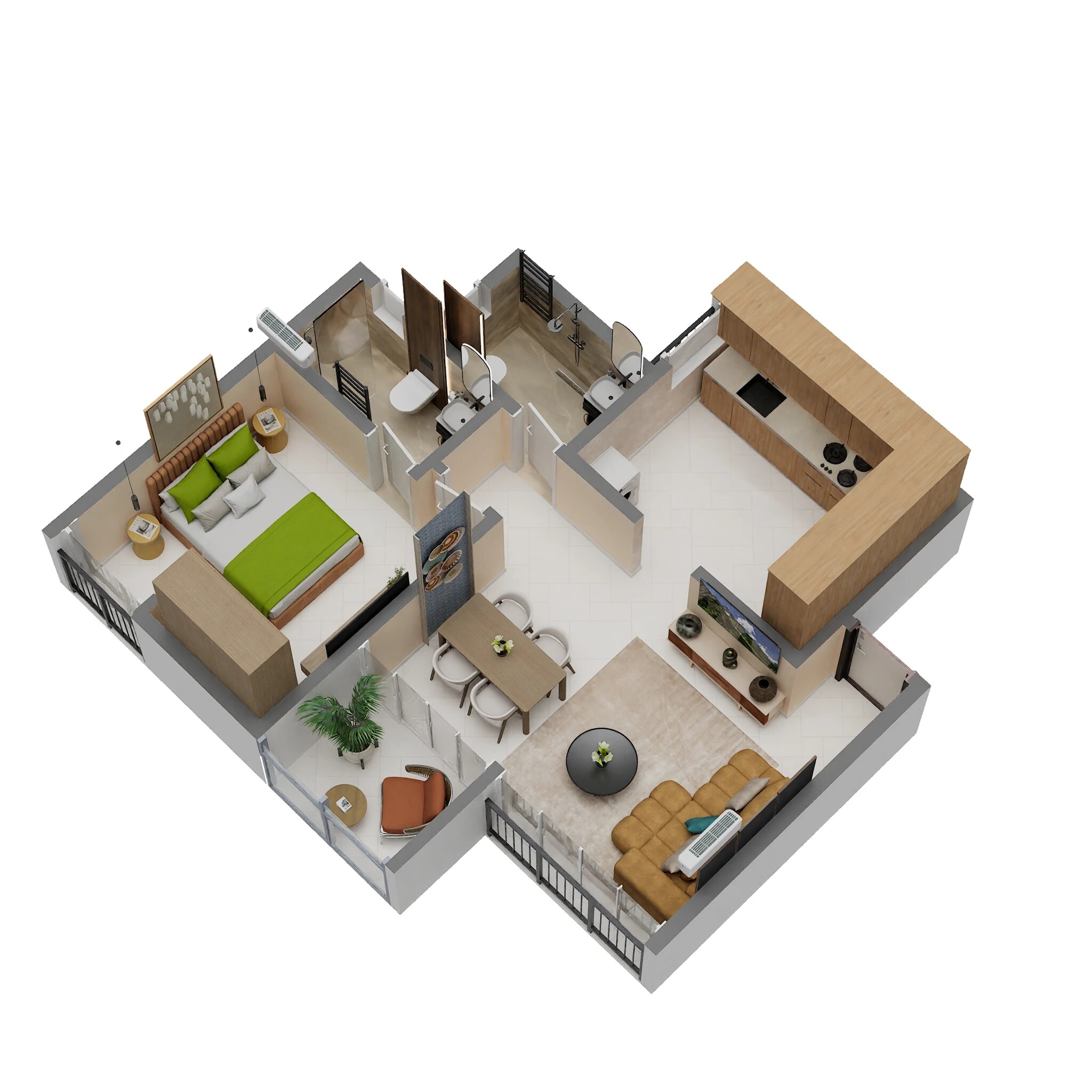 1 BHK 525 Sq. Ft. Apartment