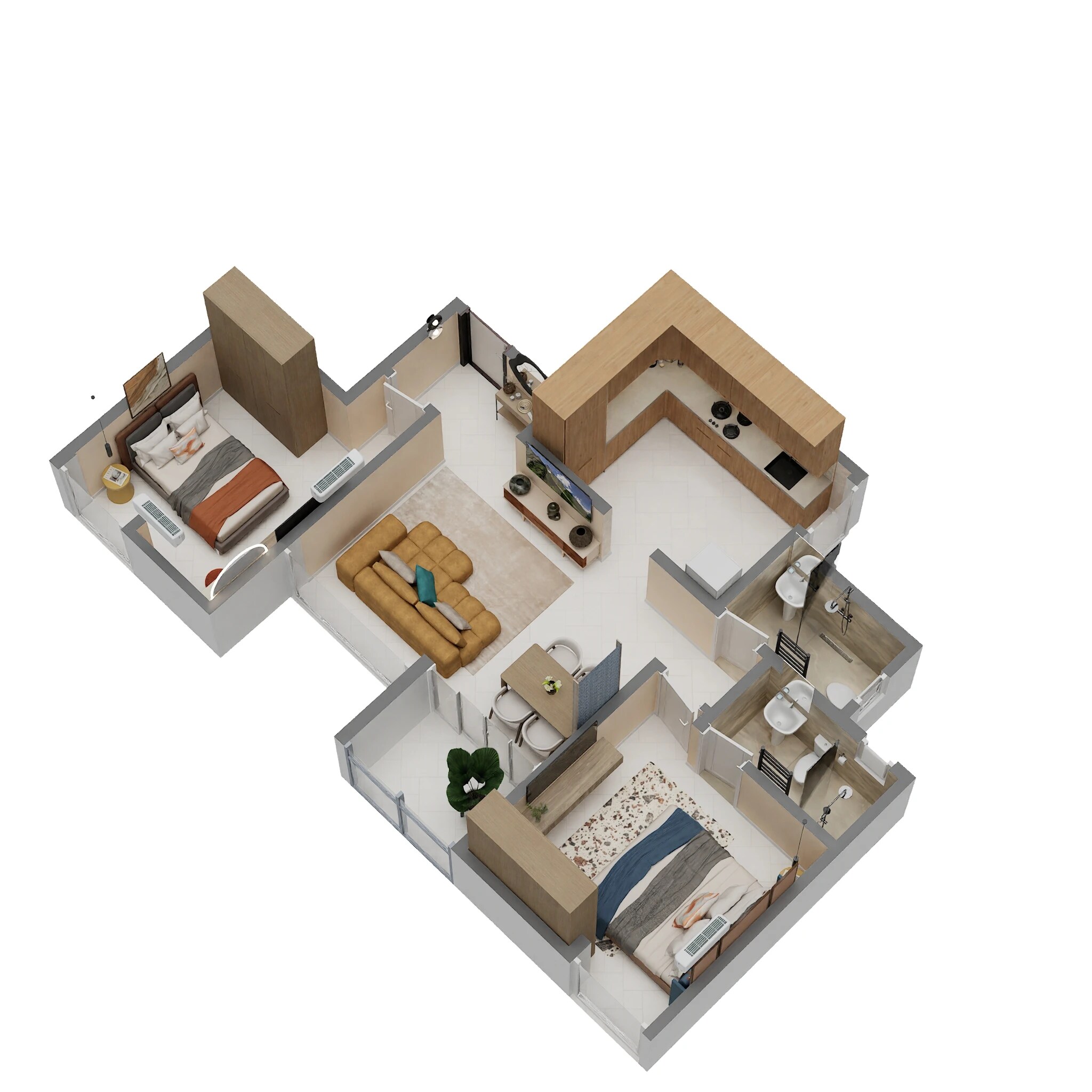 2 BHK 657 Sq. Ft. Apartment