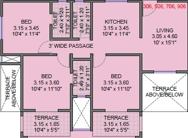 shanti elixir apartment 3bhk 880sqft 1