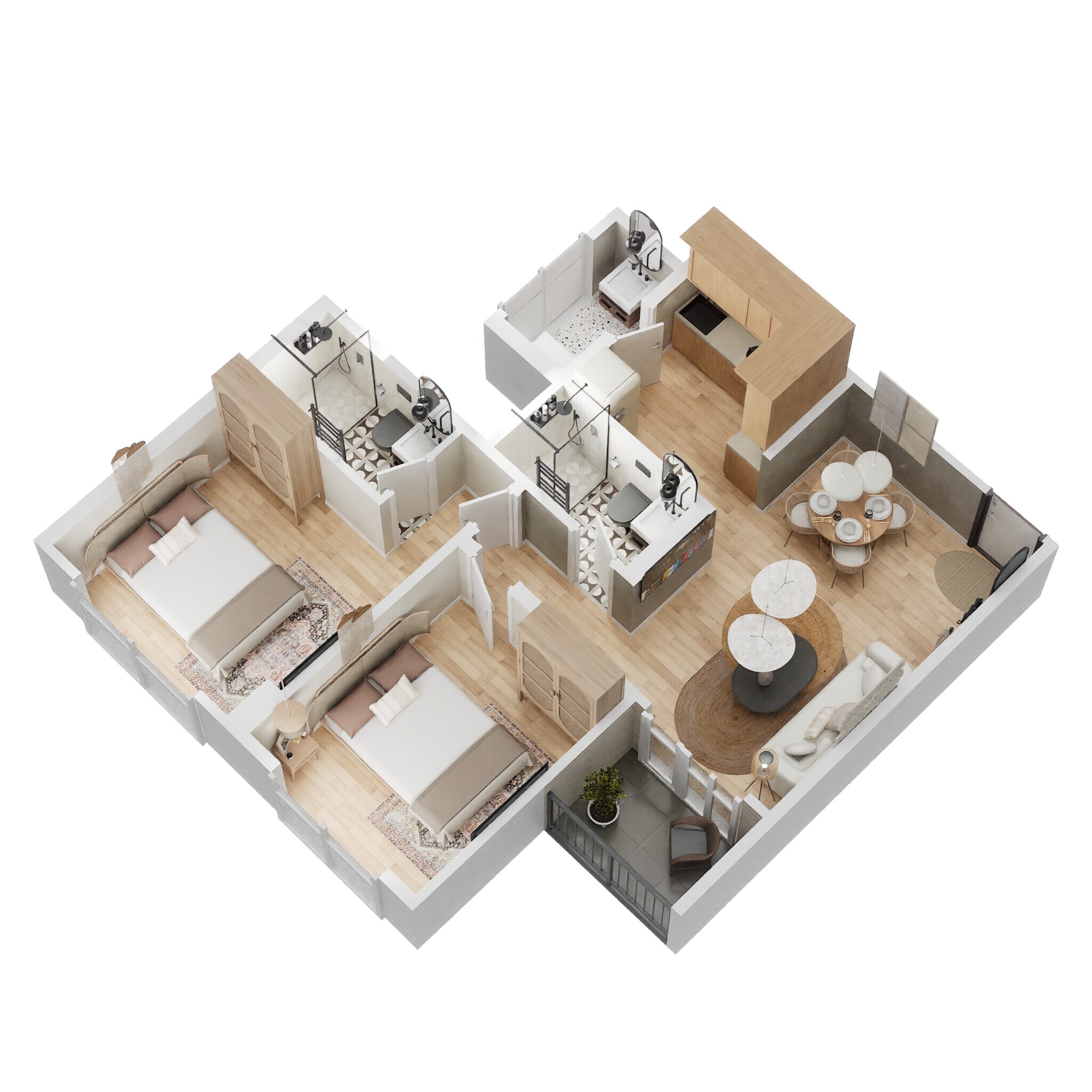 2 BHK 591 Sq. Ft. Apartment