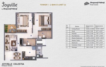  2 BHK Apartment at Shapoorji Pallonji Joyville Celestia, Hadapsar – for Rent