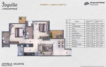  2 BHK Apartment at Shapoorji Pallonji Joyville Celestia, Hadapsar – for Rent