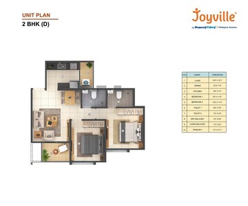  2 BHK Apartment at Shapoorji Pallonji Joyville Hadapsar Annexe, Hadapsar – for Rent