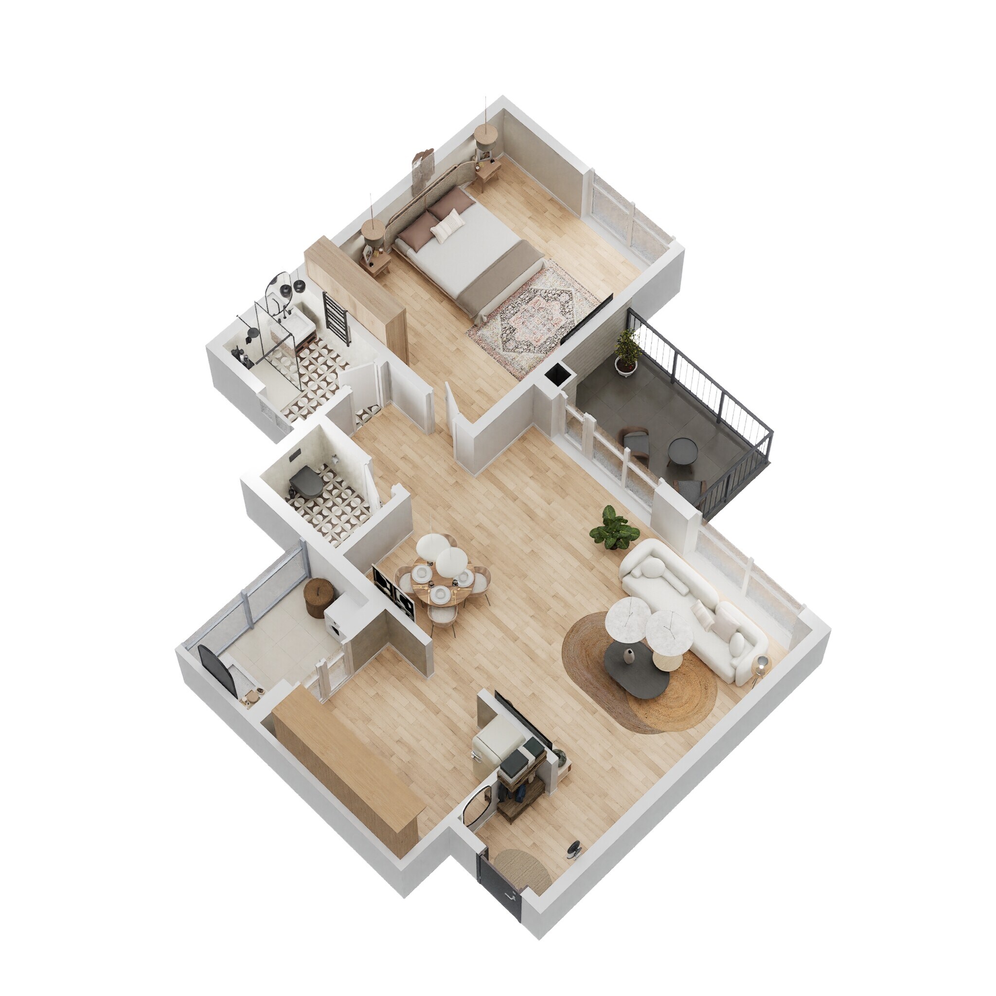 Floor plan of 1 BHK 404 Sq. Ft. Apartment in Shapoorji Pallonji Joyville Hinjawadi Phase 6, Pune