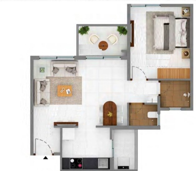 1 BHK 463 Sq. Ft. Apartment