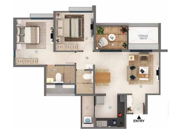  2 BHK Apartment at Shapoorji Pallonji Sensorium, Hinjewadi – for Rent