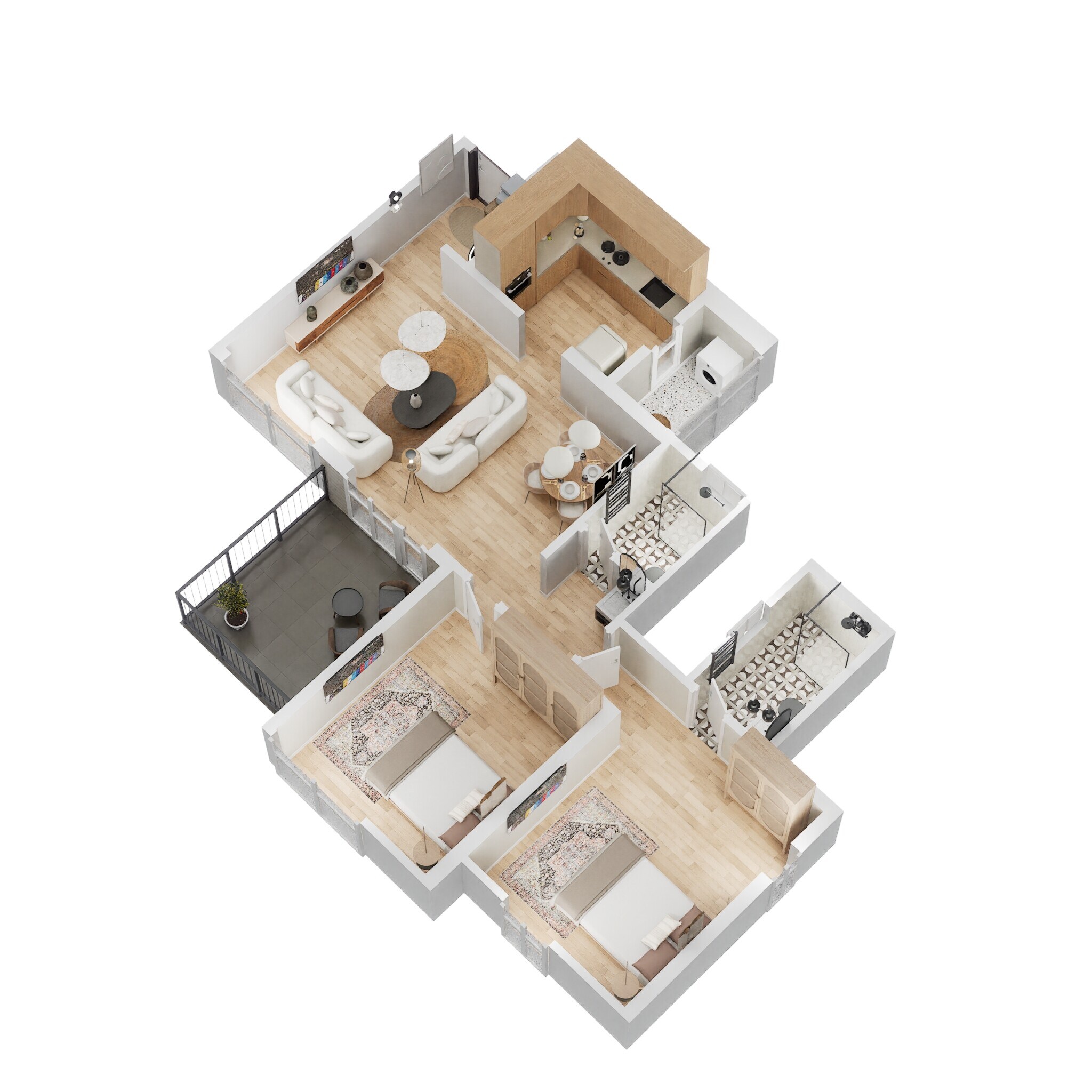 2 BHK 690 Sq. Ft. Apartment