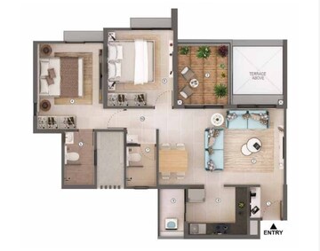  2 BHK Apartment at Shapoorji Pallonji Sensorium, Bhoirwadi – for Rent