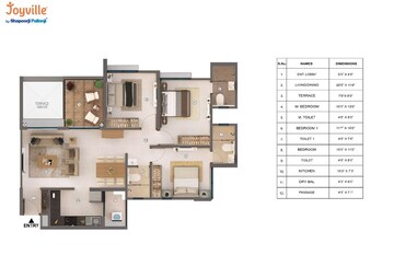  3 BHK Apartment at Shapoorji Pallonji Sensorium, Hinjewadi – for Rent