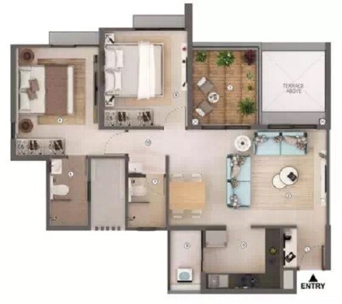 2 BHK 537 Sq. Ft. Apartment