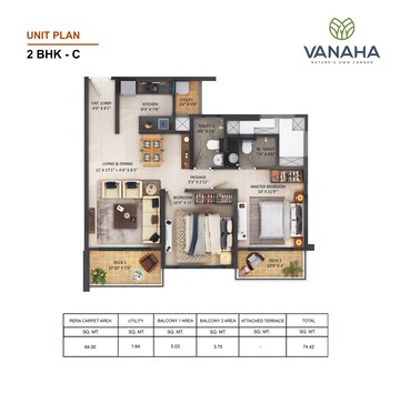  2 BHK Apartment at Shapoorji Pallonji Vanaha Springs, Bavdhan – for Sale