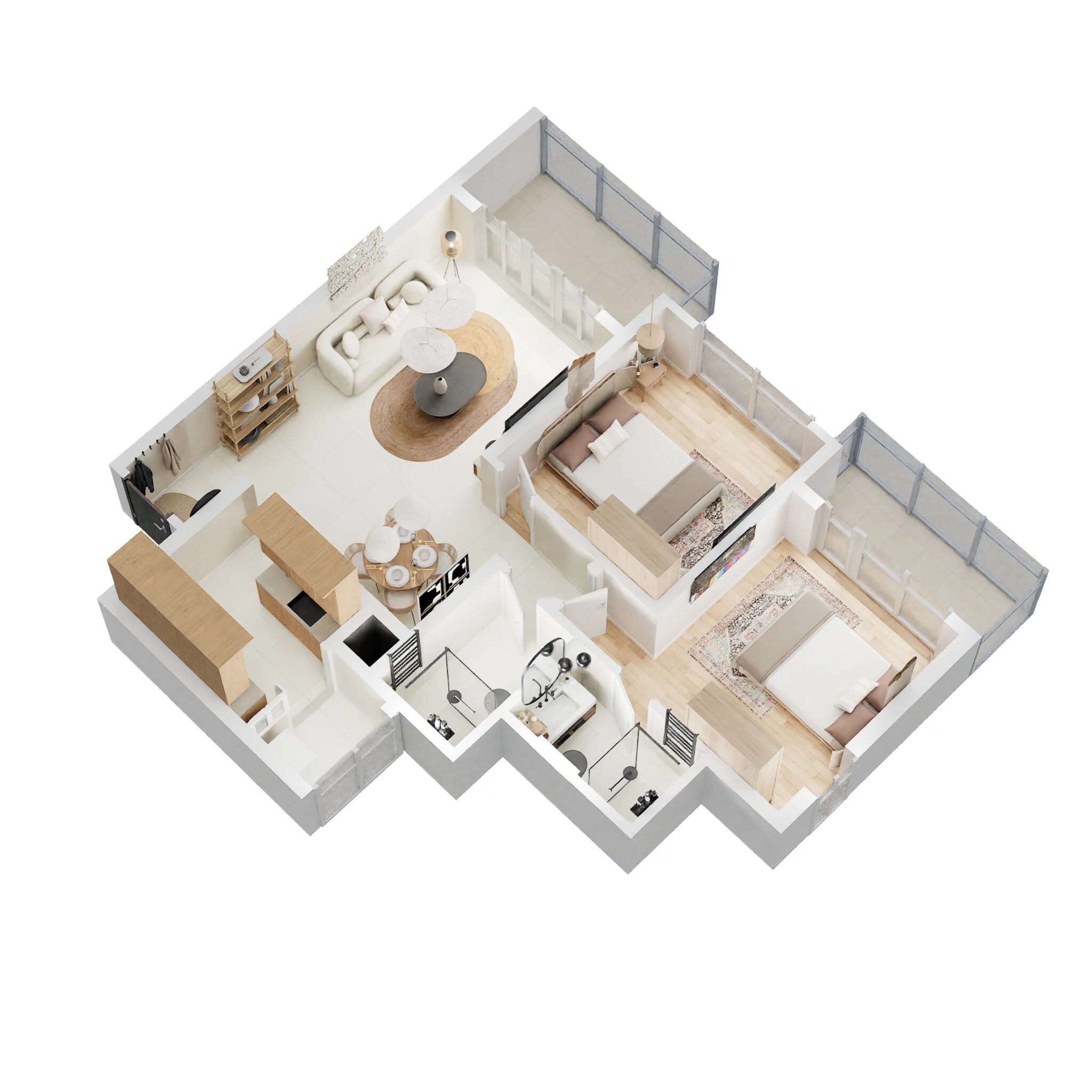 2 BHK 695 Sq. Ft. Apartment