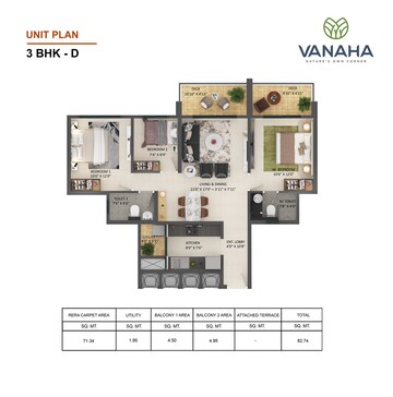  3 BHK Apartment at Shapoorji Pallonji Vanaha Springs, Bavdhan – for Sale