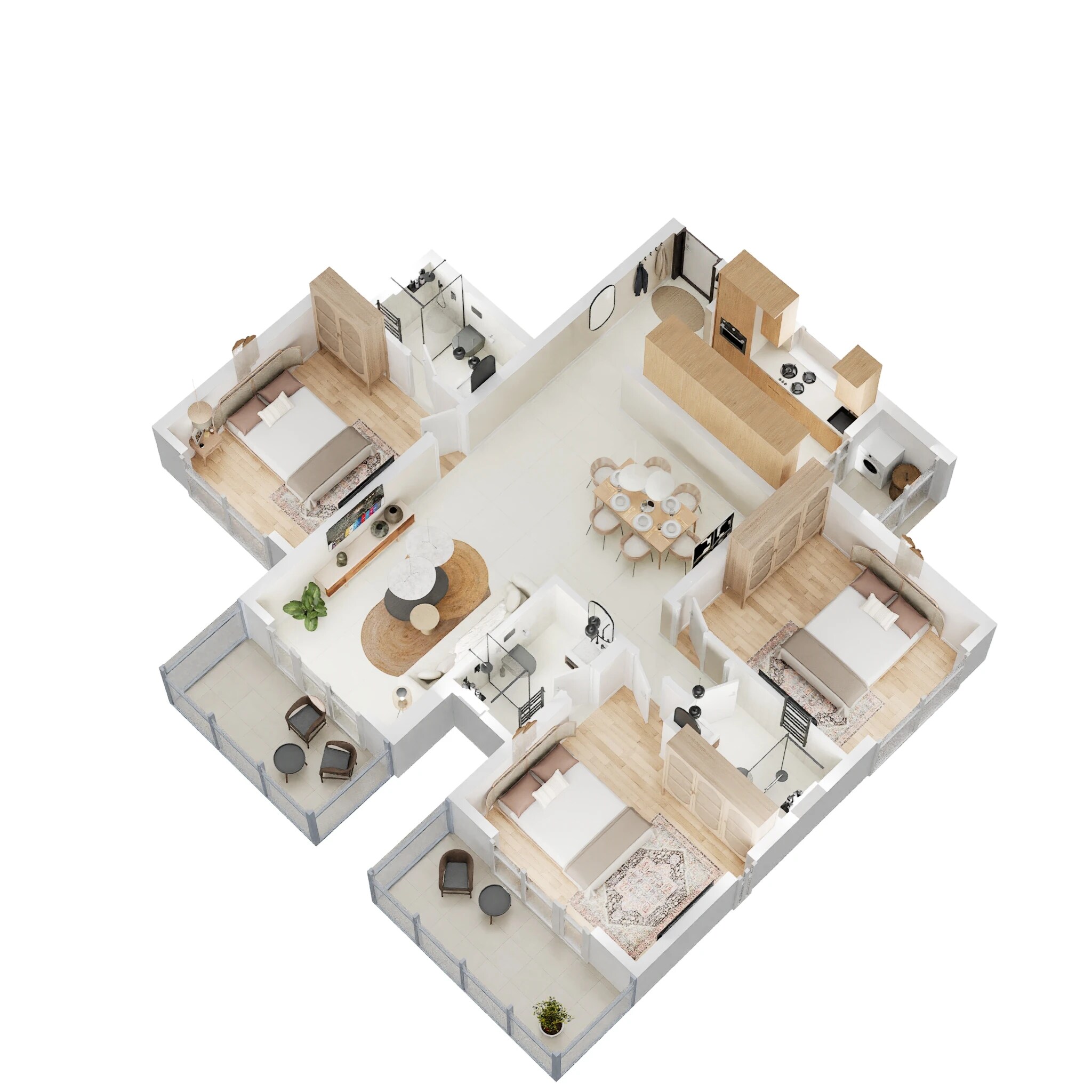 3 BHK 940 Sq. Ft. Apartment