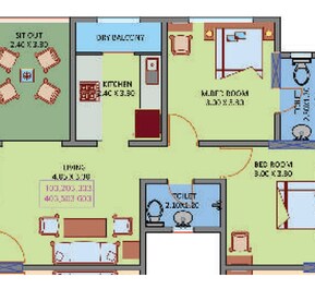 2 BHK 625 Sq. Ft. Apartment in Shavira Residency