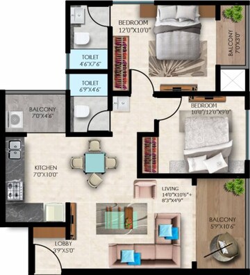  2 BHK Apartment at Shiv 24 Sunshine Towers, Chikhali – for Sale