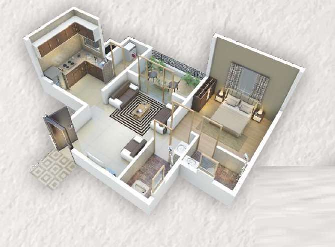 1 BHK 331 Sq. Ft. Apartment in Shiv Kings Plaza